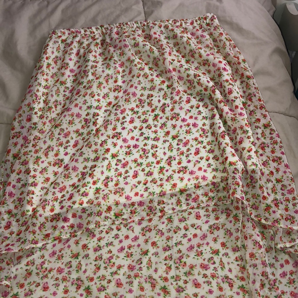 High to Low floral skirt
